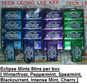 [ 8 Tins ] Eclipse Mints [ Peppermint / Spearmint / Blackcurrant / Intense Mint / Cherry / Winterfrost ]  Halal