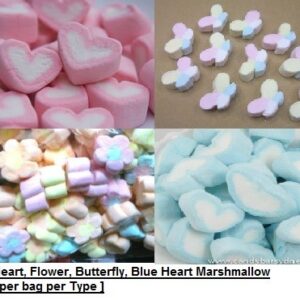 [ 1KG per type ] Marshmallow [Pink Heart / Flower / Butterfly ] Halal
