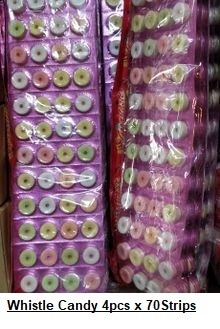 [ 4pcs x 70strips ] Whistle Candy [ Halal ]