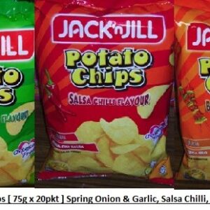 [ 70g x 20pkts ] Jack & Jill Potato Chips [Spring Onion & Garlic / Salsa Chilli / BBQ Flavour / Seaweed ] Halal