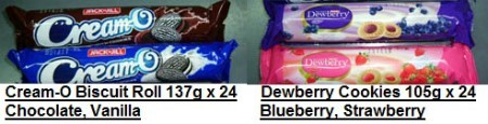 [  105g x 24roll ] Dewberry Cookies [Blueberry / Strawberry] Halal