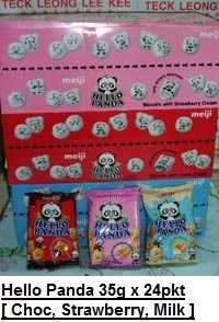 [ 35g x 24pkts ] Meiji Hello Panda [Chocolate / Strawberry / Milk] Halal ( Singapore )