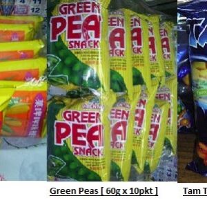 [ 80g/80g/60g/70g x 10pkts ] Tam Tam(Crab-Flavored) / MiMi Stick / Green Pea / PopDurian [ Halal ]