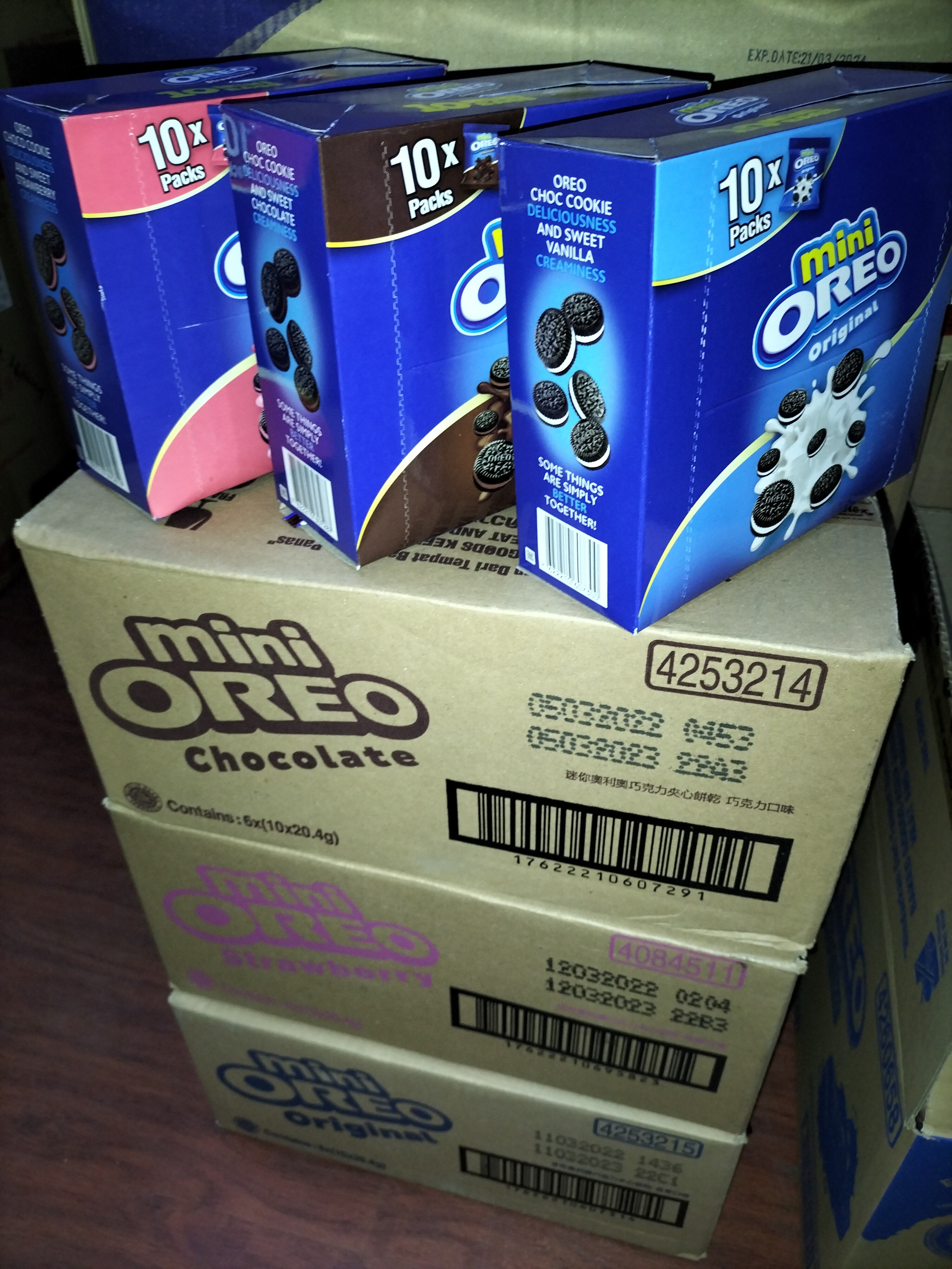 [20.4g x 10pkt] Mini-Oreo packs [Vanilla(Original), Choc, Strawberry] Halal