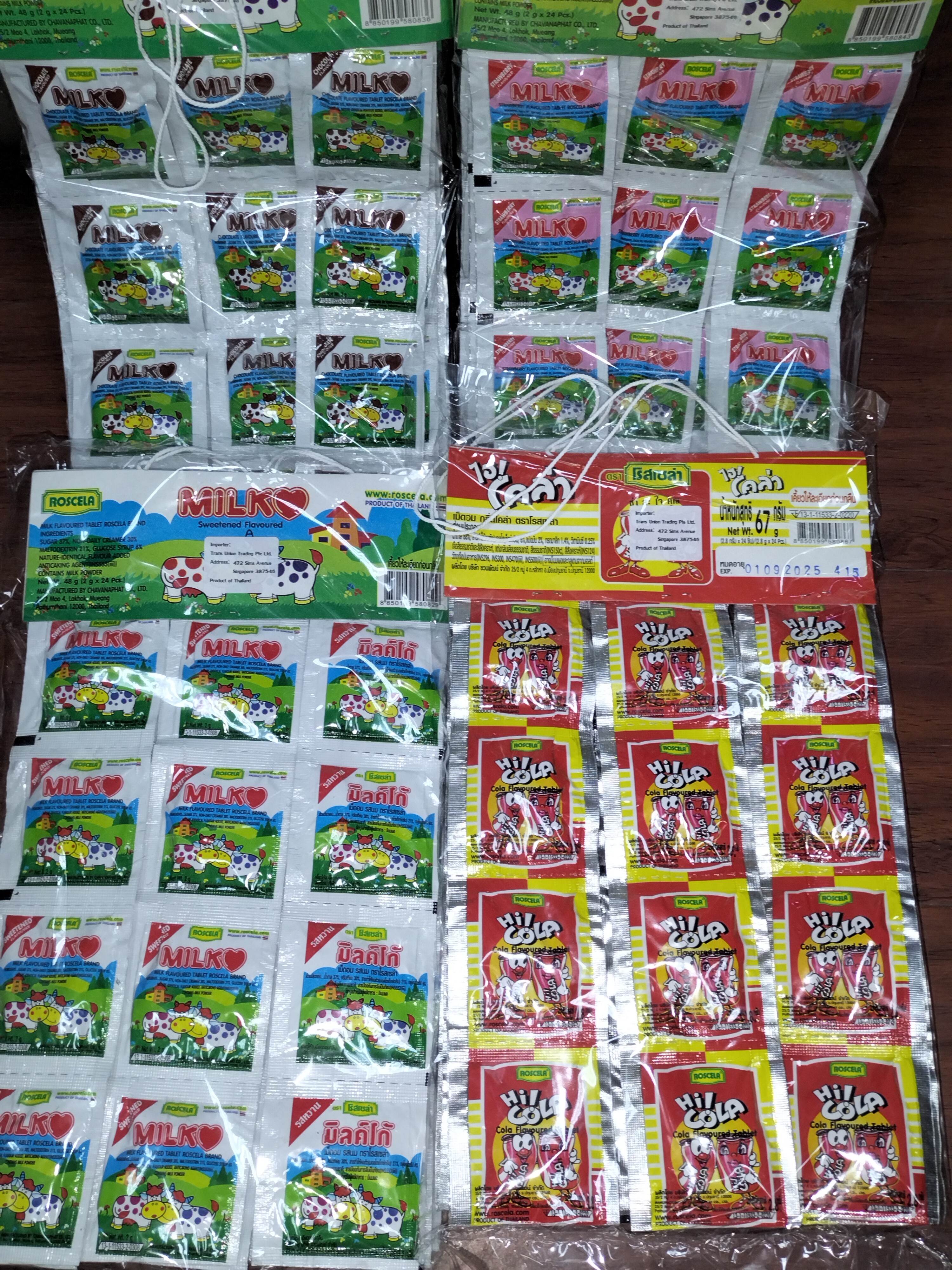[ 24sachets per card x 2 cards per bag (Total : 48sachets) ] Milk Tablets / Cola Tablets